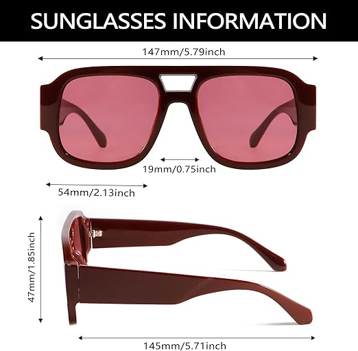 TYA Retro Oversized Aviator Sunglasses for Women
