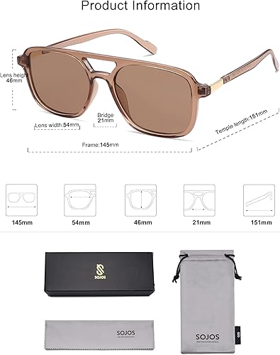 SOJOS Retro Aviator Sunglasses for Women