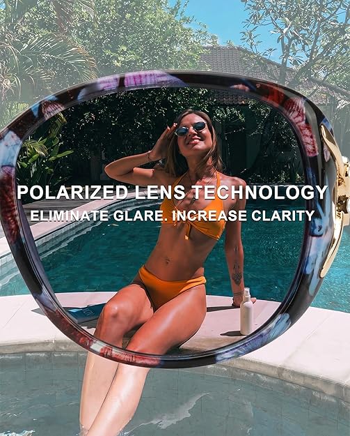 FIMILU Sunglasses for Women Trendy Polarized Sunglasses Oversized Big Sun Glasses Ladies Shades UV Protection