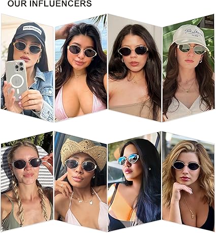 SOJOS Retro Oval Sunglasses for Women Trendy Classic Shades UV400 Protection SJ1256