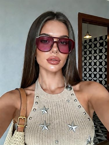 TYA Retro Oversized Aviator Sunglasses for Women