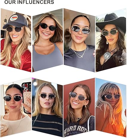 SOJOS Retro Oval Sunglasses for Women Trendy Classic Shades UV400 Protection SJ1256